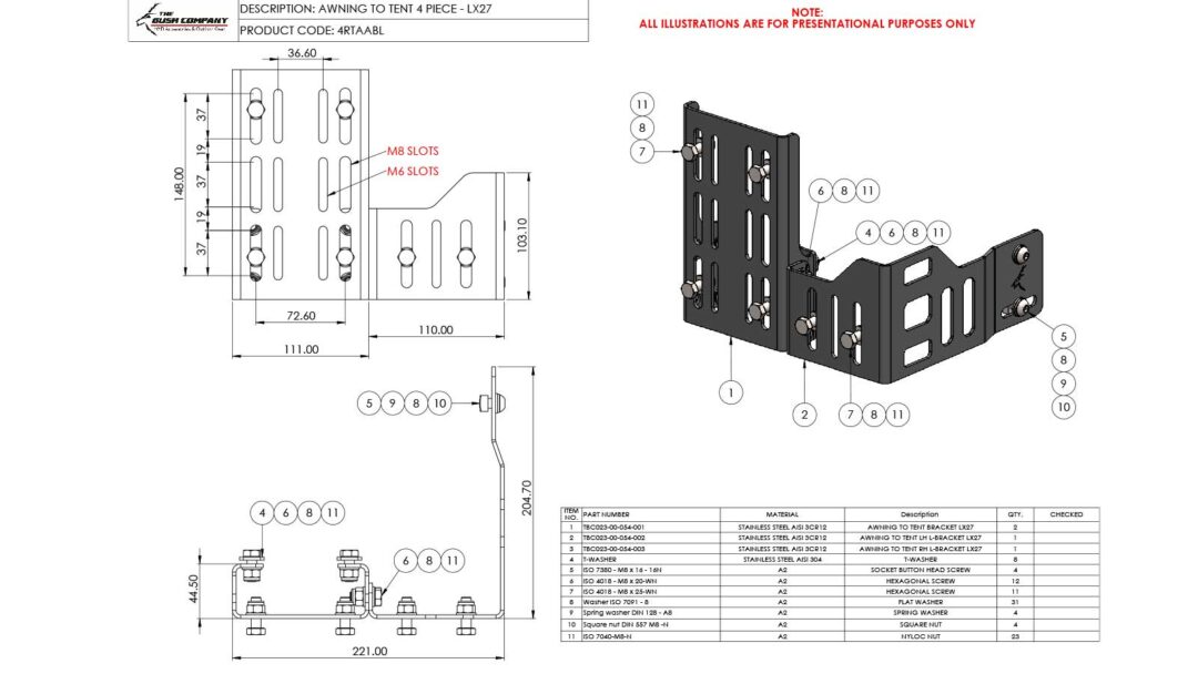 LX27 Awning To Tent Bracket