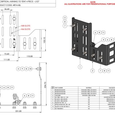 LX27 Awning To Tent Bracket