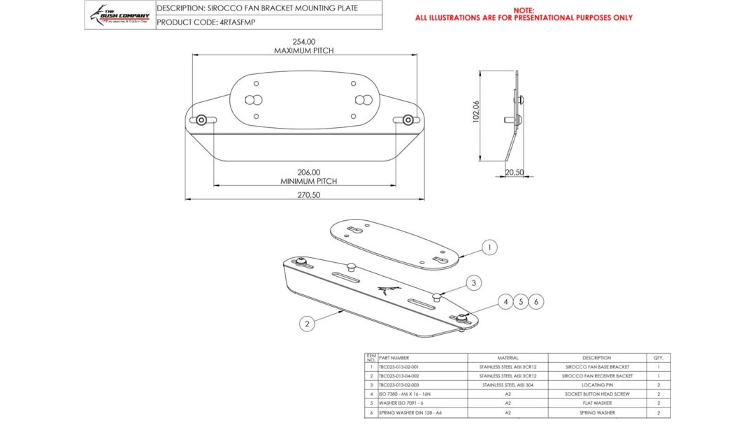 Sirocco Fan Mount Plate